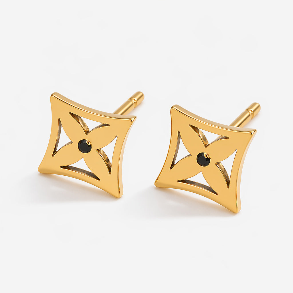 Crescent Moon Star Earring Set