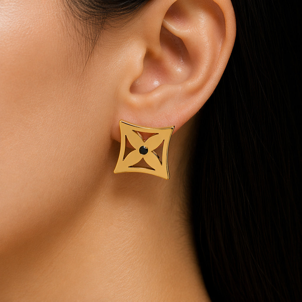 Crescent Moon Star Earring Set