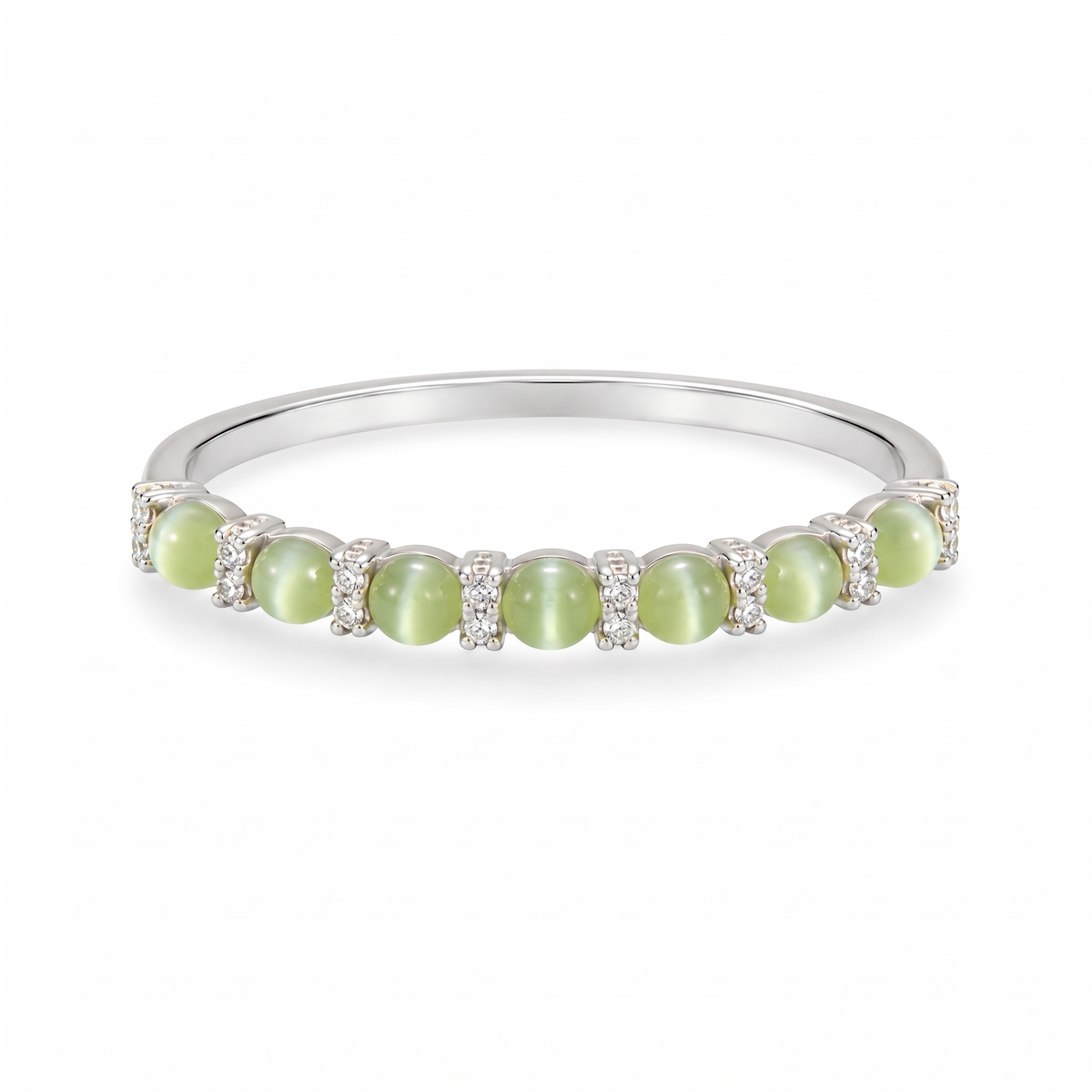 Green Leaf Zircon Open Ring