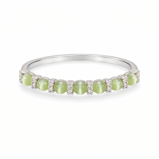 Green Leaf Zircon Open Ring