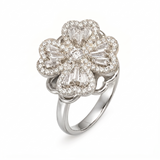 Silver Flower Statement Ring