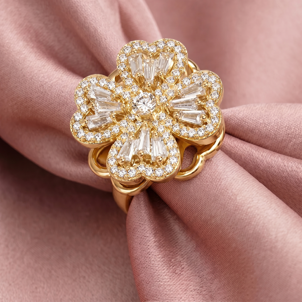 Gold Flower Statement Ring