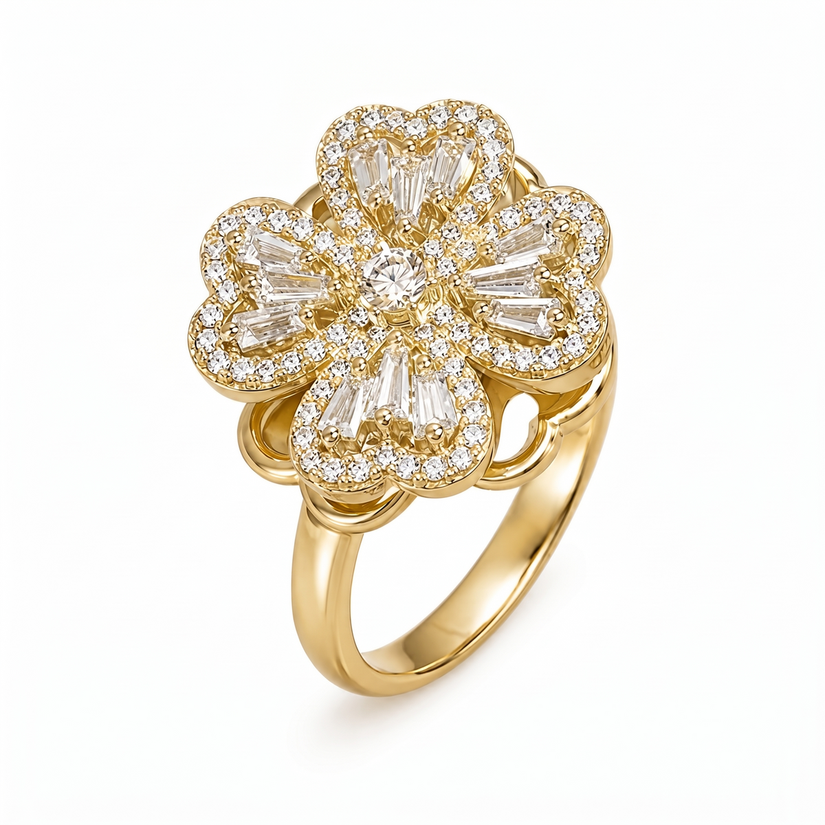 Gold Flower Statement Ring