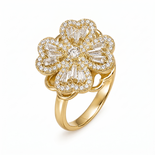 Gold Flower Statement Ring