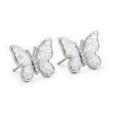 Silver Butterfly Earring Set