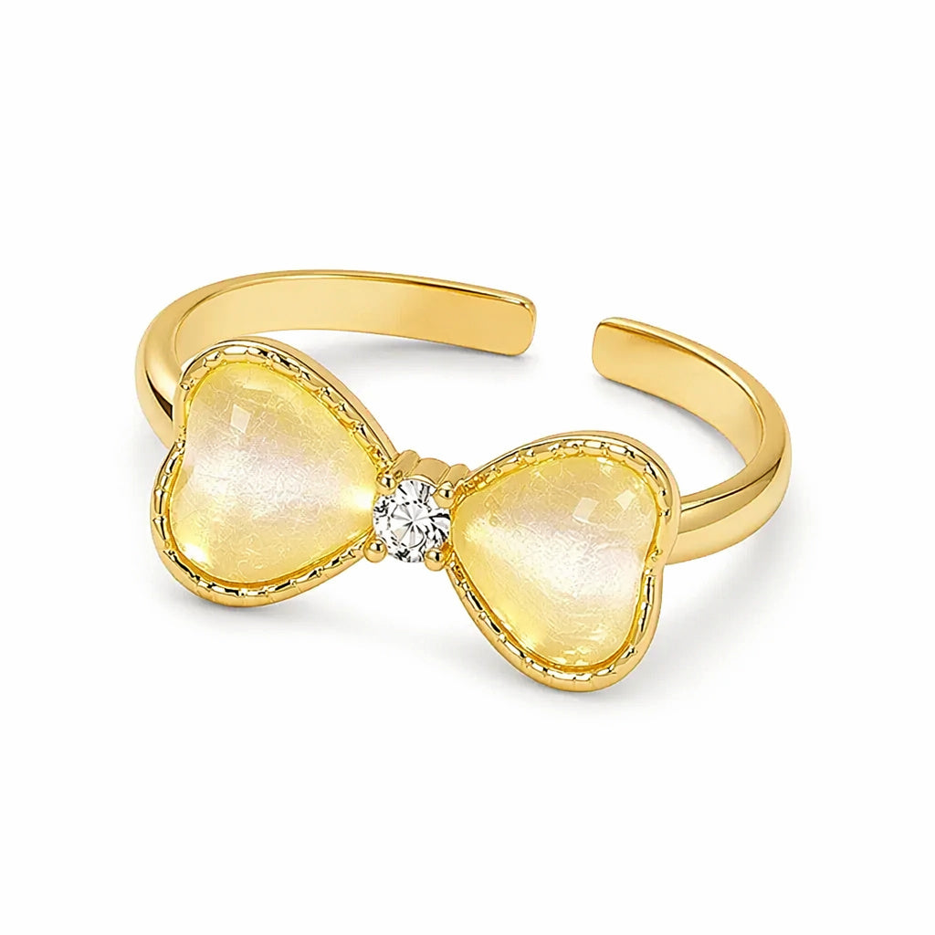 Pearl Bow Open Ring