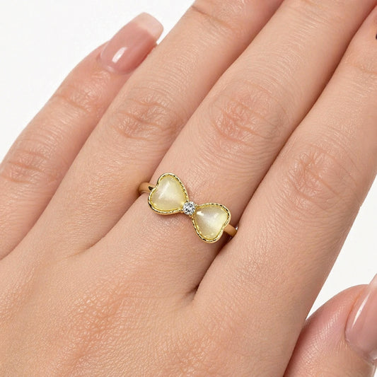 Pearl Bow Open Ring