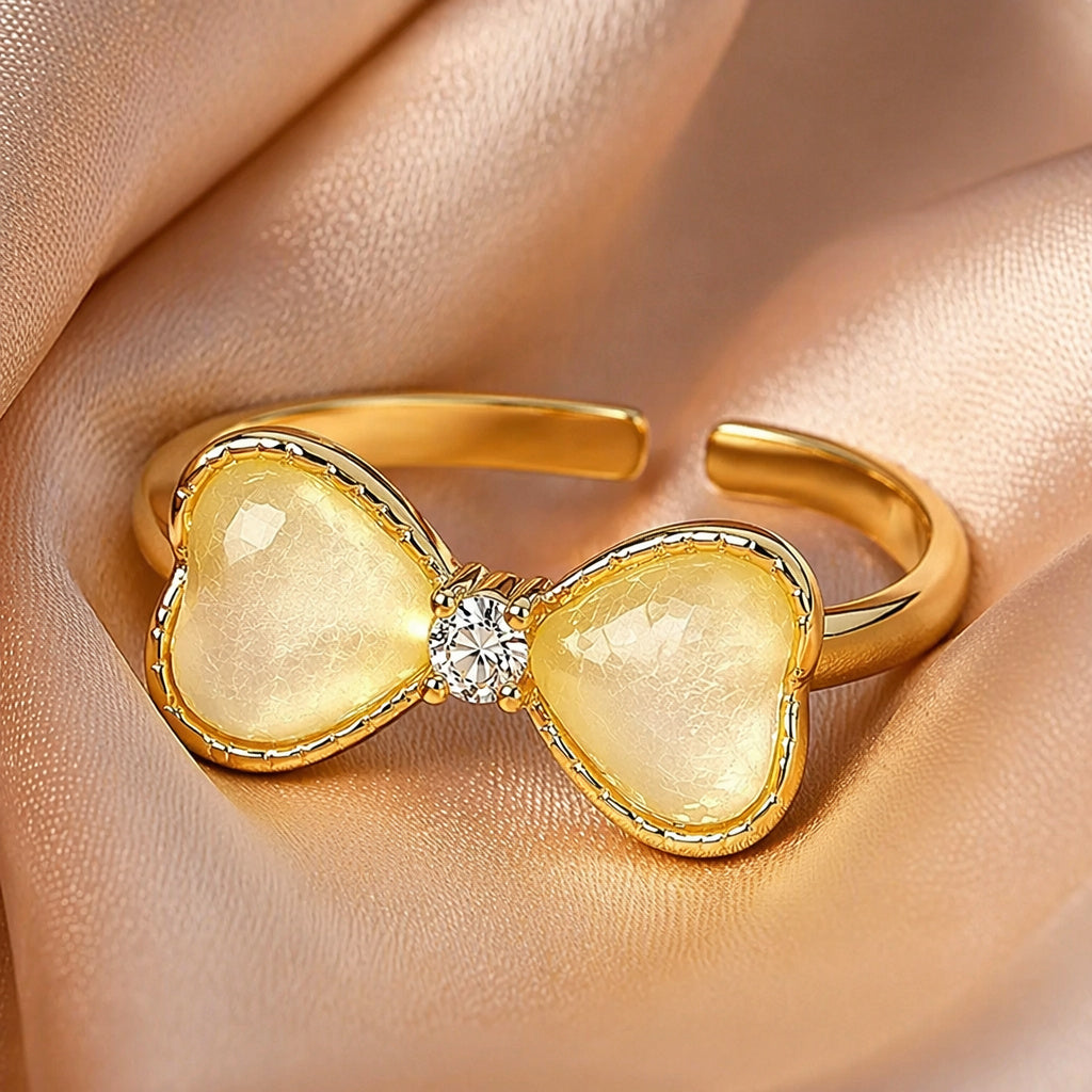 Pearl Bow Open Ring
