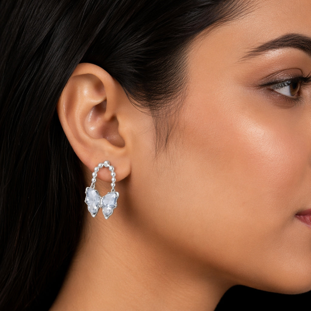 Blue Butterfly Earring Set