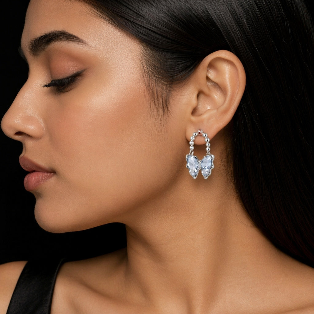 Blue Butterfly Earring Set