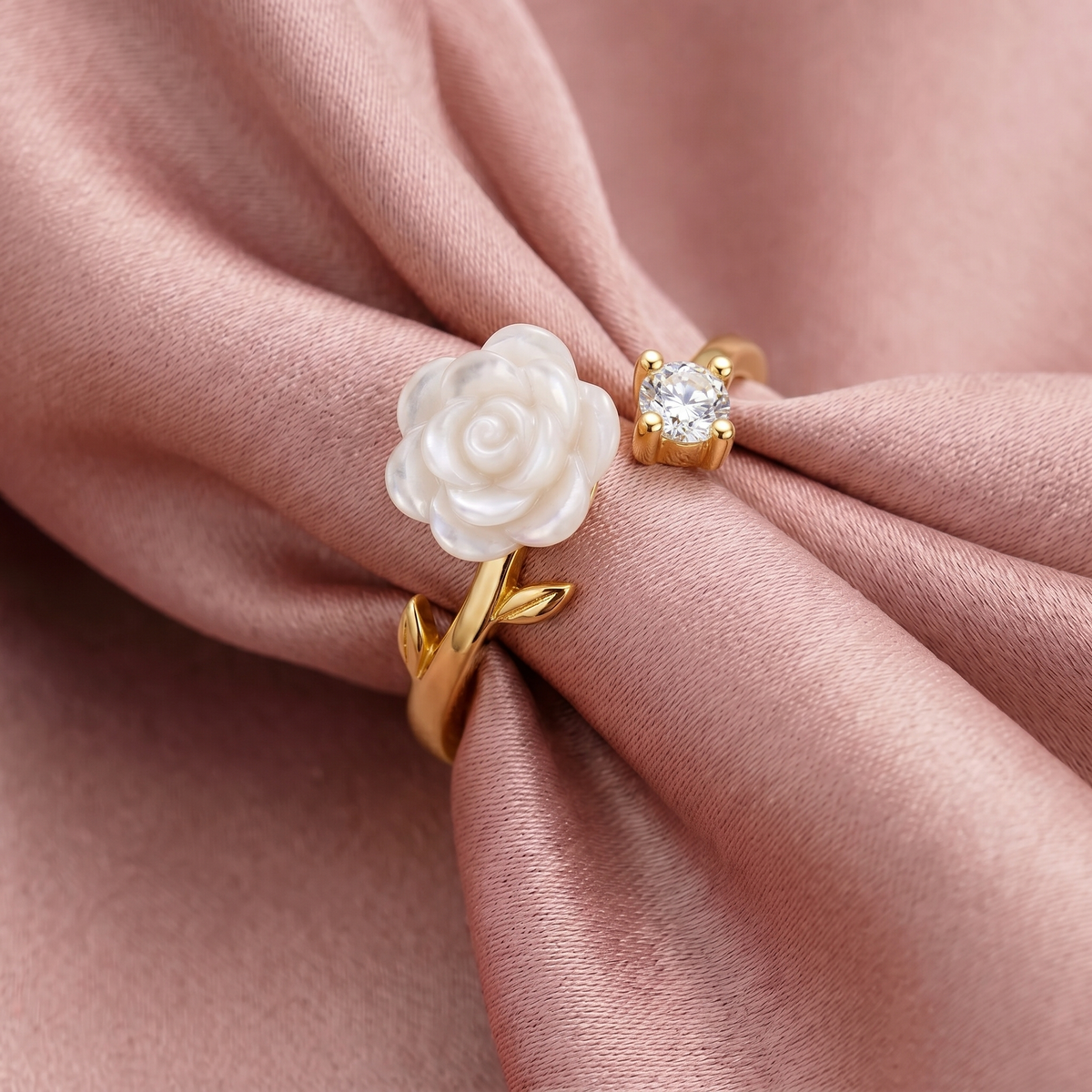 Pearl Heart Open Ring