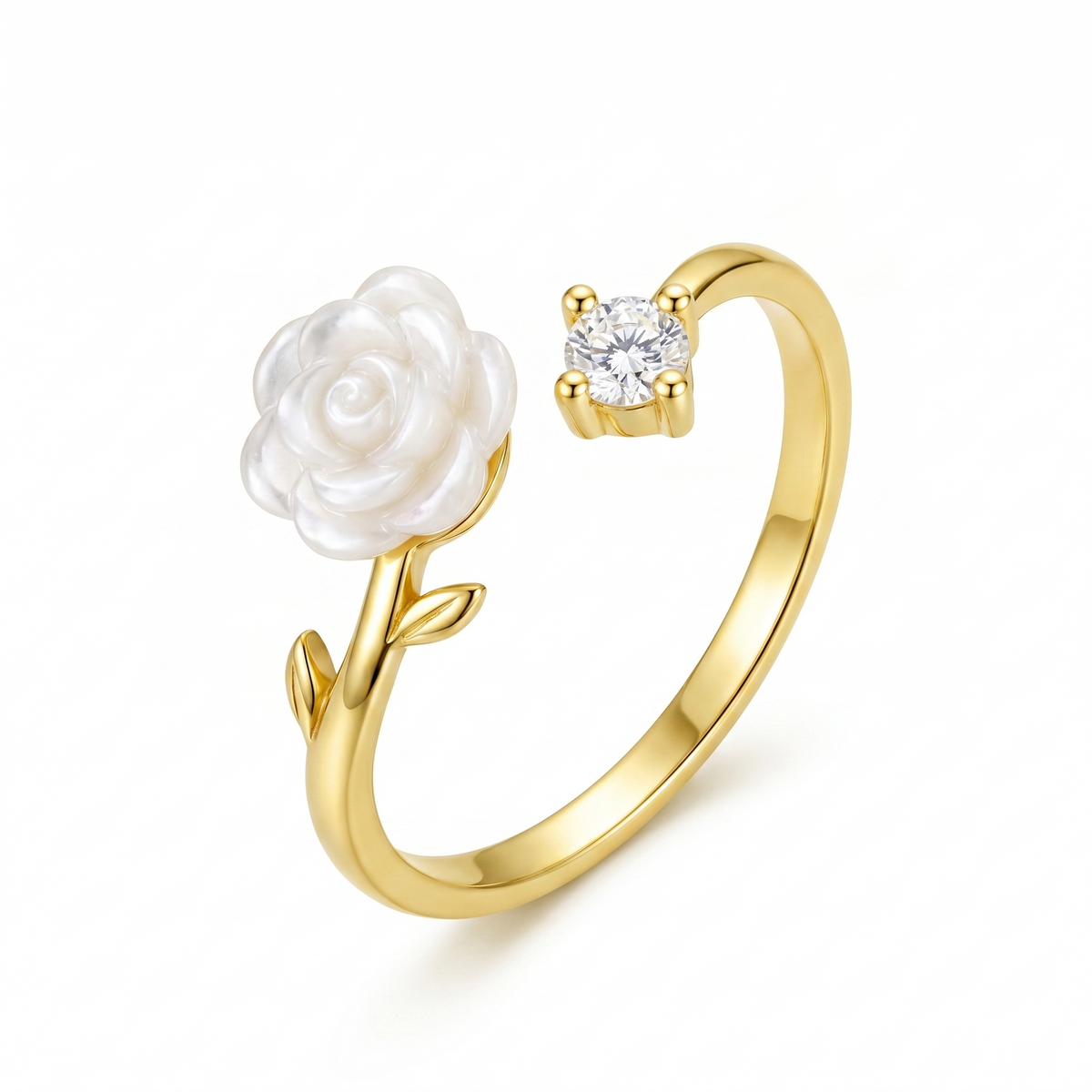 Pearl Heart Open Ring